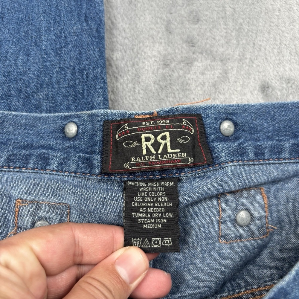 RRL Ralph Lauren Paint Pants Indigo Cotton Men's Size 38x35 Made In USA - Picture 3 of 12